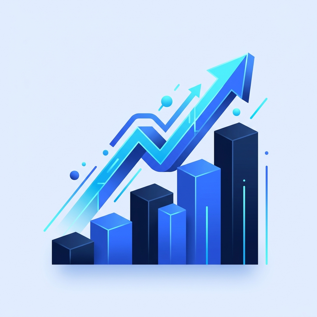 Upward growth chart illustration